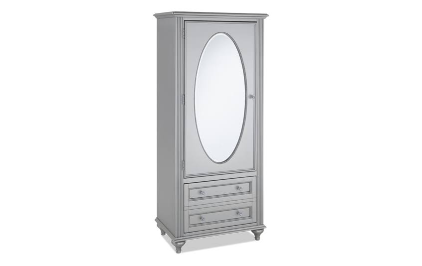 Platinum Wardrobe In Gray Glam Kids Dressers & Chests Pine Solids / Poplar Solids By Bobs Discount Furniture