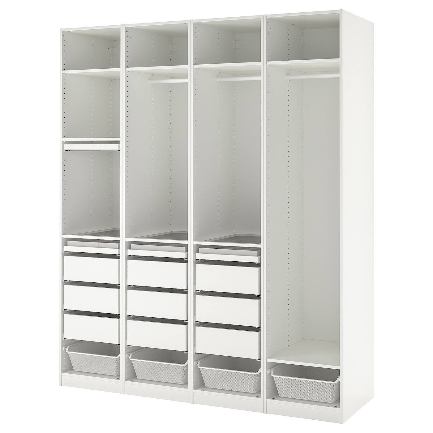 Pax Wardrobe Combination, White, 78 3/4x22 7/8x93 1/8