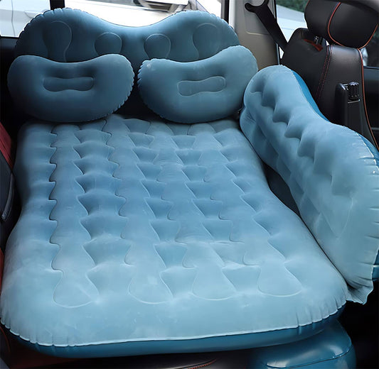 Thicked Inflatable Car Air Mattress With Pocket,Headboard,Pillows And Air Pump-Camping Inflation Bed Travel Air Bed Car Back