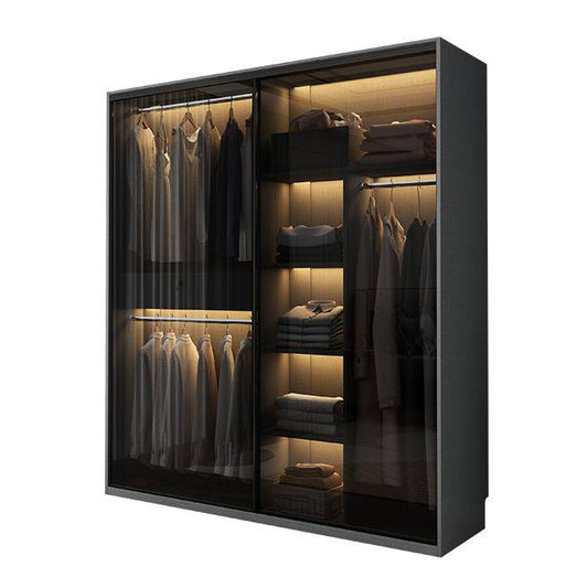 Style Glass Wardrobe Cloth Rod Included Wardrobe Closet For Home - 47l X 24w X 79h