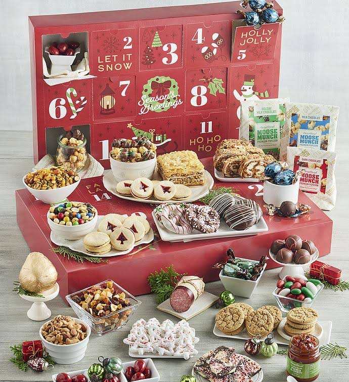 Of  Advent Calendar, Assorted Foods, Gifts