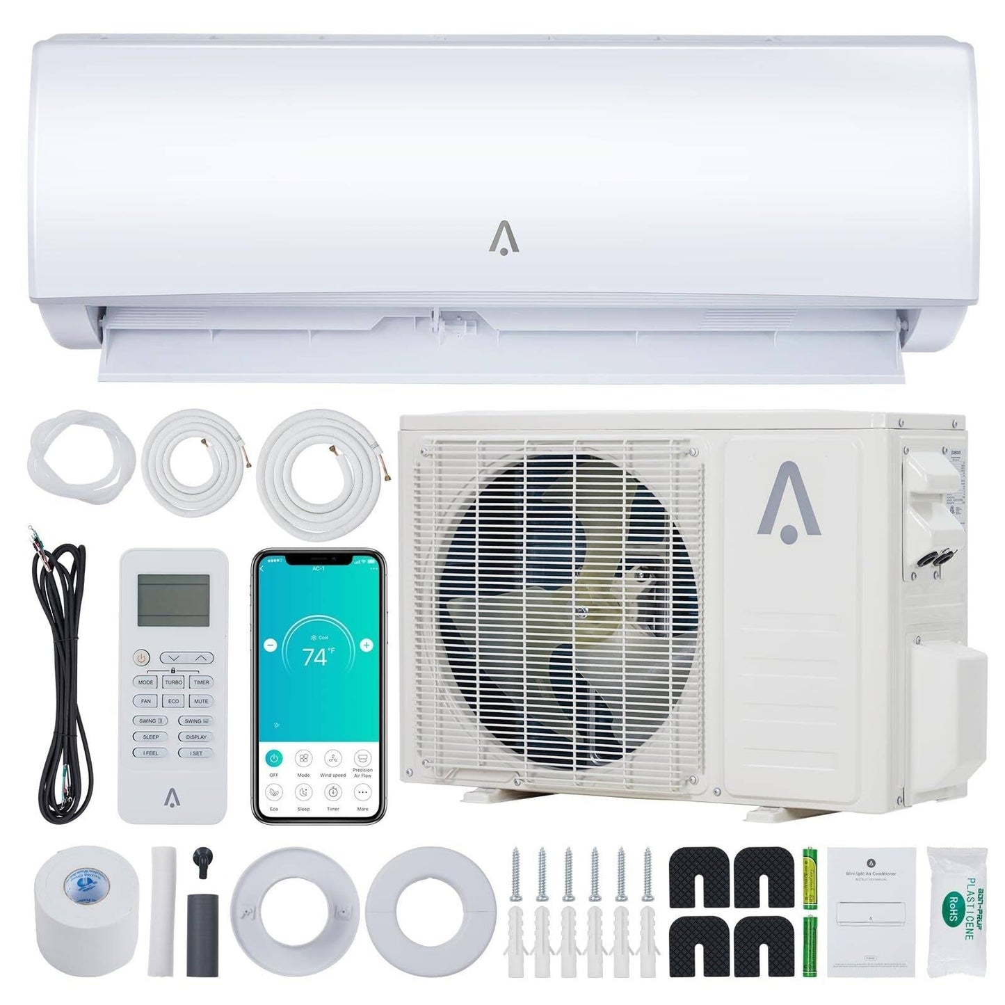 12000 Btu Smart Mini Split Ac/Heating System 19 Seer Split Inverter Air Conditioner