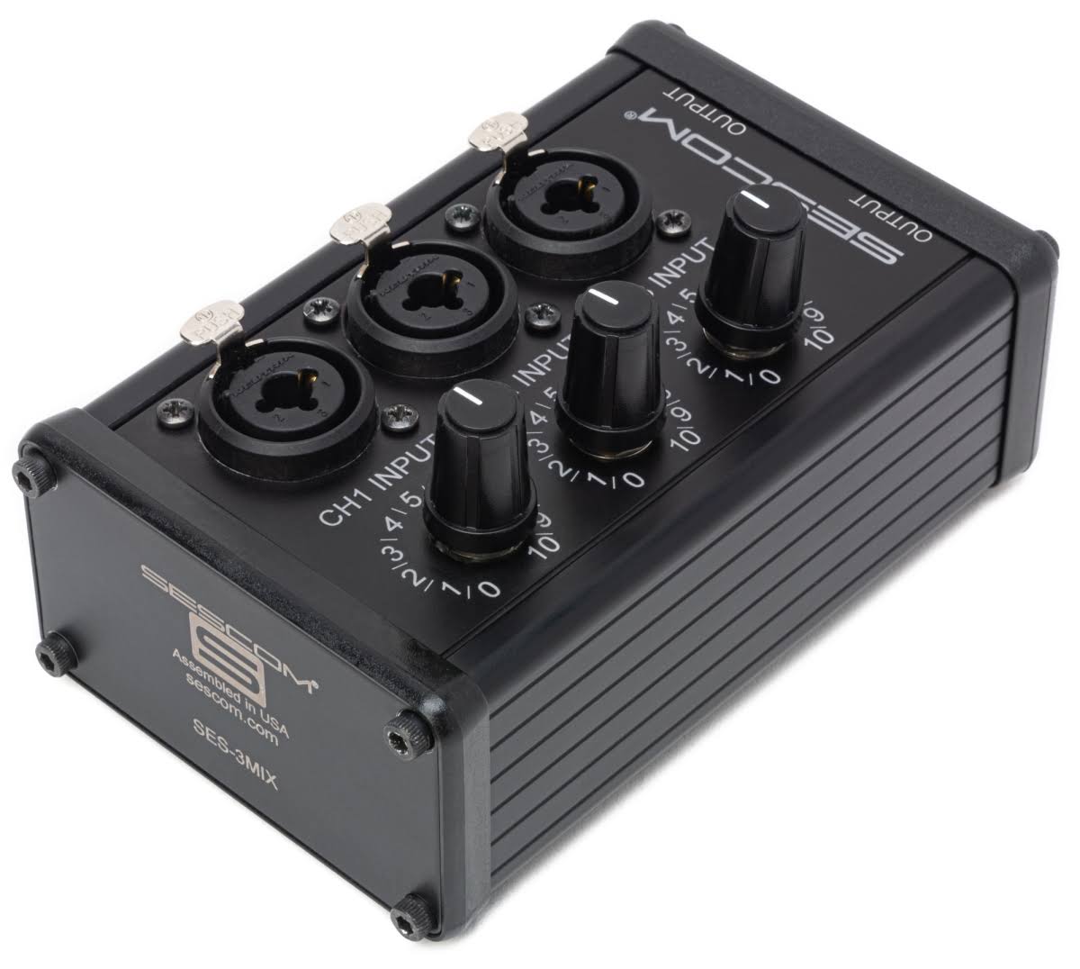 Ses-3mix 3-Channel Passive Mixer Combo-Jack Inputs With Independent Level Control To Xlr & 0.25 In. Outputs