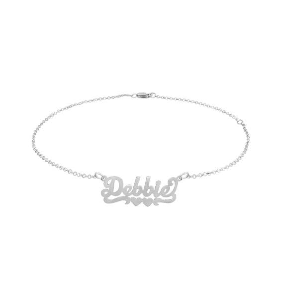 Script Name Anklet In Sterling