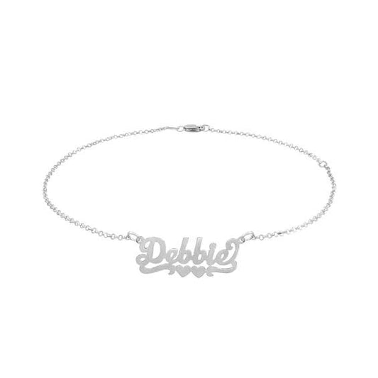 Script Name Anklet In Sterling