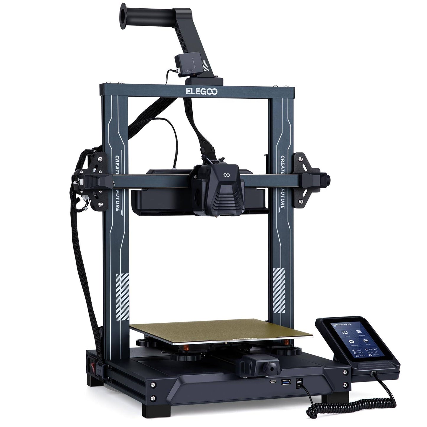 Neptune 4 Pro 3d Printer, 500mm/S High Speed Fdm Printer With Klipper Firmware, Auto Leveling And Direct Drive Extruder, Easy Assembly,