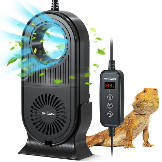 Zoo Reptile Glass Terrarium Air Purifier,Carbon Filter Reptile Dehumidifier Air Cleaner With Timing For Bearded Dragon,Lizard,Tortoise,Snake