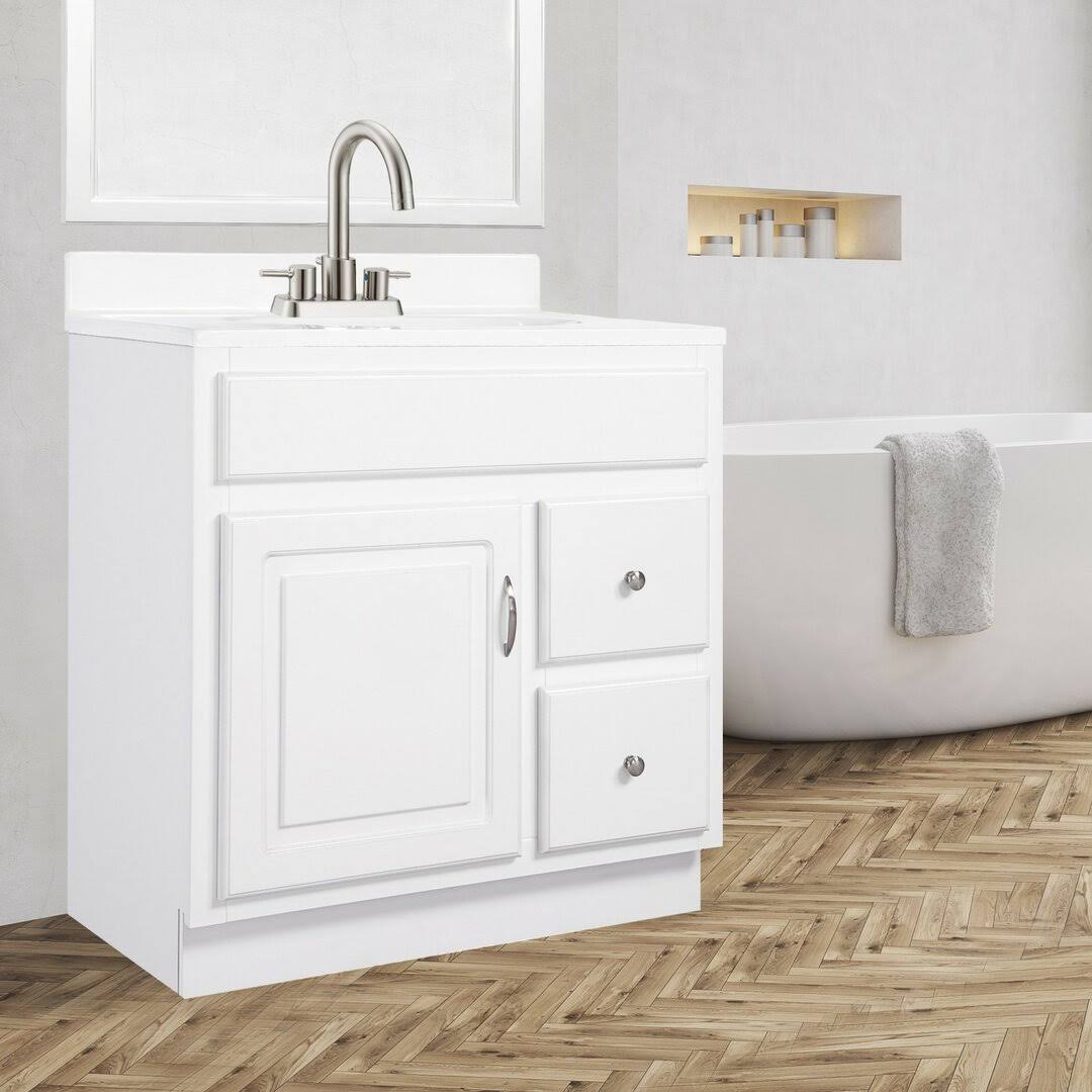 Single Bathroom Vanity Base Only In White