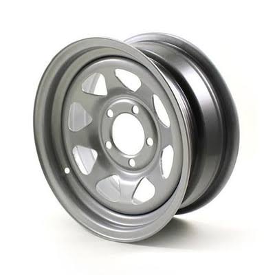 14x5.5 5-Lug On 4.5 Silver Spoke Trailer Wheel (Jg) | 2040lbs Load Capacity