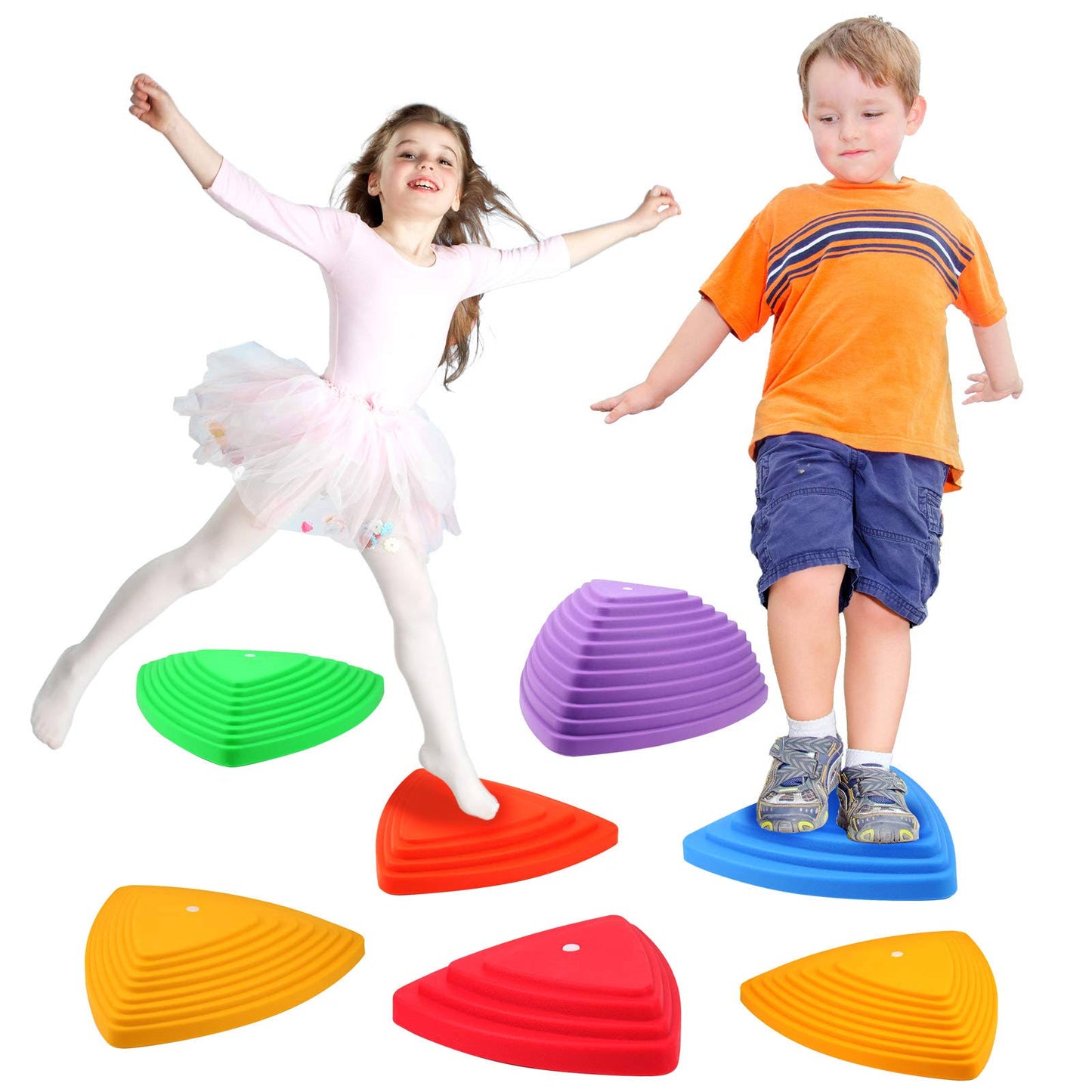 Monster Stepping Stones For Kids, Set Of 2006/8/11 Pcs For Balance With Non-Slip Bottom - Exercise Coordination And Stability