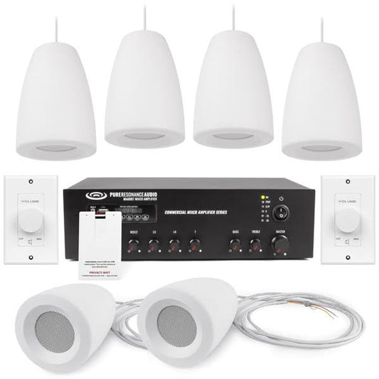 Masking System With 6 Pendant Speakers, White Noise Sound Masking Generator And 2 Volume Controls