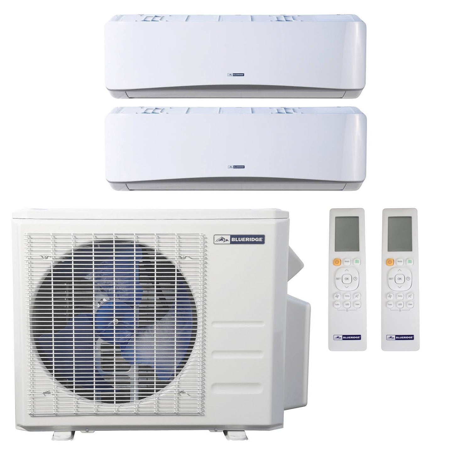 18,000 Btu 21.5 Seer / 21 Seer2 Ductless Mini-Split Two Zone Heat Pump Bmm1822-9w-9w