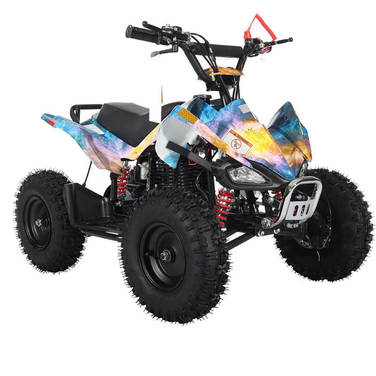 Thunder 40cc Atv With Chain Transmission, Pull Start! Disc Brake! 6 Tires!