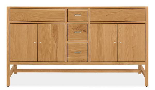 Modern Berkeley Bath Vanity Cabinet For Doublesink W/Out Top 21d 33.25h In White Oak Wood