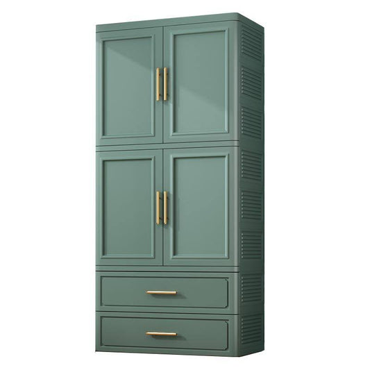 2-Door Wardrobe Armoire Plastic Storage Cabinet - 2 Green 23l X 16w X 70h