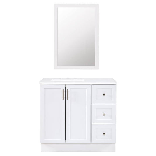 Selections Davies 36-In White Single Sink Bathroom Vanity C50136m-Ss