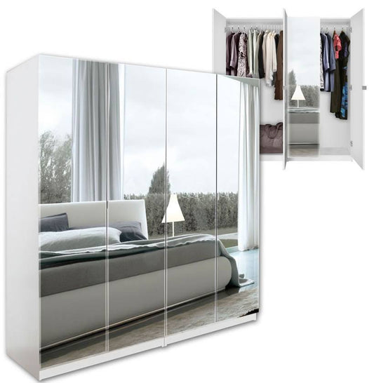 Mirrored Wardrobe Closet Basic Package 4 Door