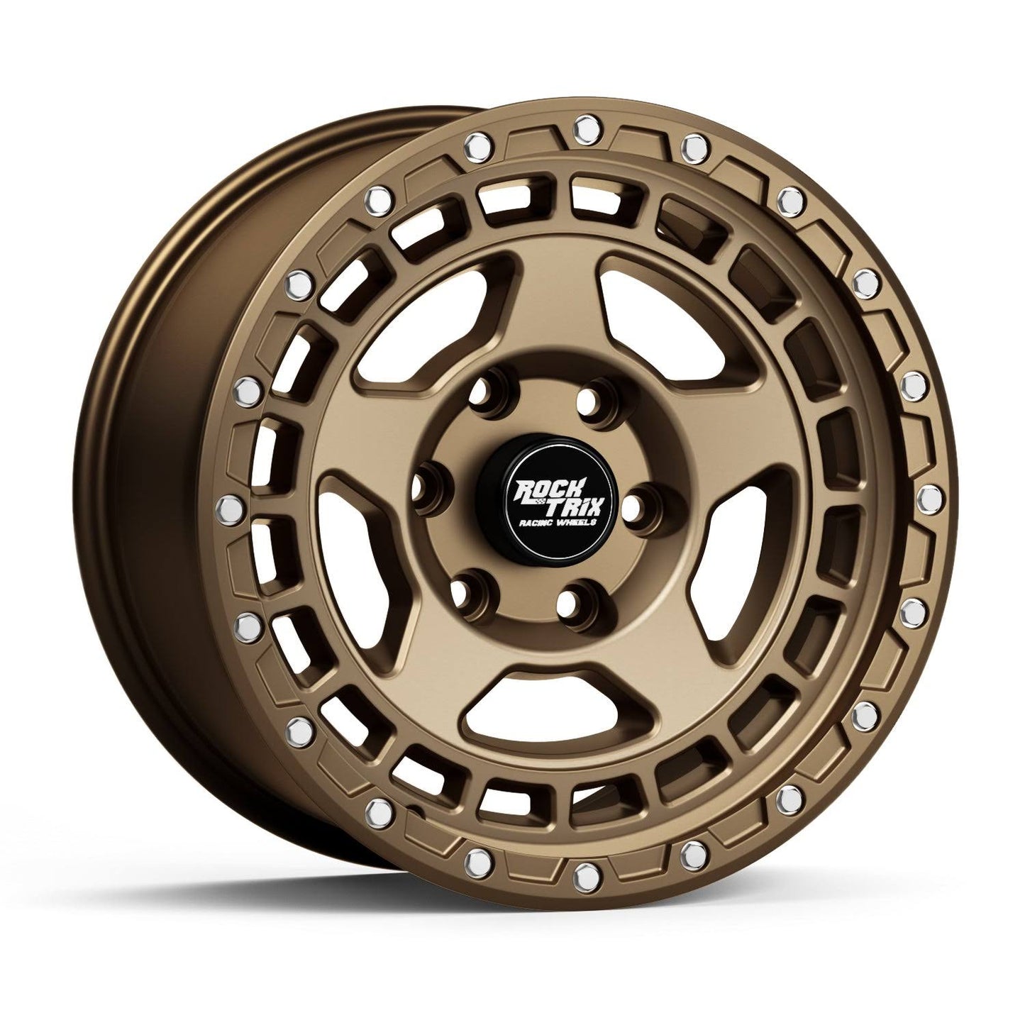 17x9 Wheel Jeep Ford Toyota Rt115 Modern Five Spoke | 5x5 5x127 6x139.7 6x5.5 6x135 | Rocktrix Offroad Rim, Matte Bronze / 6x135 | 87.1 / 17x9 Et-12 (