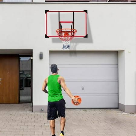 Pro Wall Mount Basketball Hoop, W/Shatterproof Backboard, Size: 43.31 Large X 29.53 W X 1.2 Thick