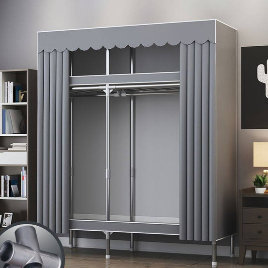 Style Metal Wardrobe Bedroom Wardrobe Closet With Shelves - Light Gray 42.5l X 17.7w X 67.7h