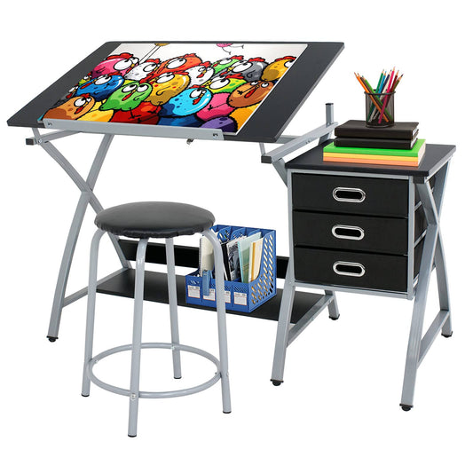 Tabletop Tilted Drawing Drafting Table Craft Drafting Desk Bo