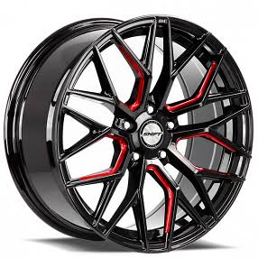 Wheels Spring Gloss Black Rims With Candy Milled | 18 | Shift By Audiocityusa