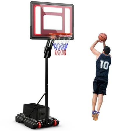 Portable Basketball Hoop System 5月10日 Ft Adjustable With Weight Bag Wheels Outdoor, Size: 30 X 21.5 X 5 (Large X W X H), Black