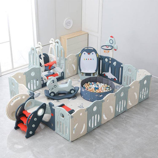 Play Yard Baby Playpen With Toys Kit Outer Space