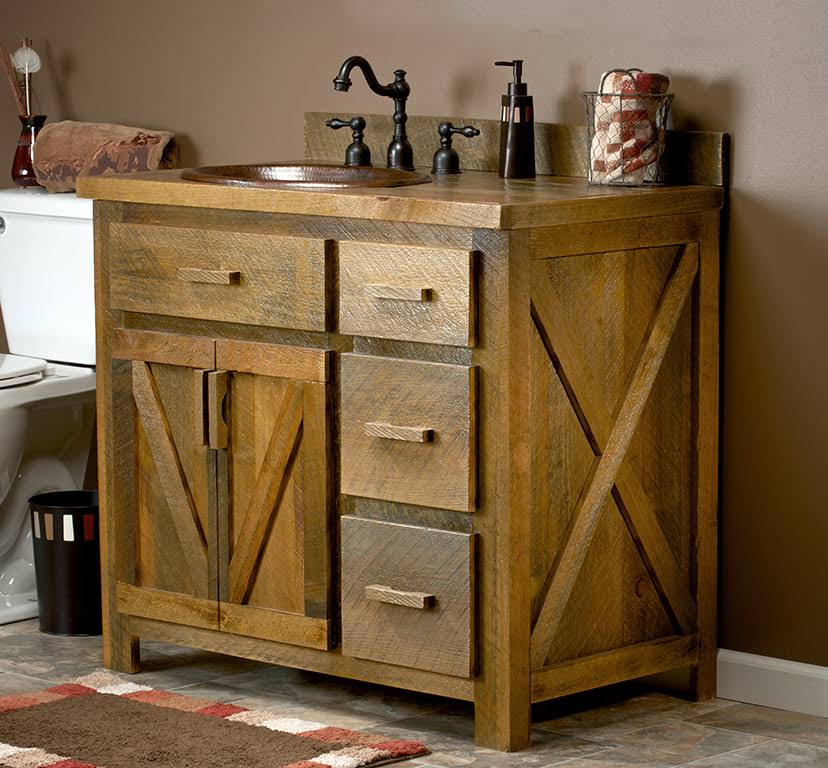 Weathered Wood Bathroom Vanity 24