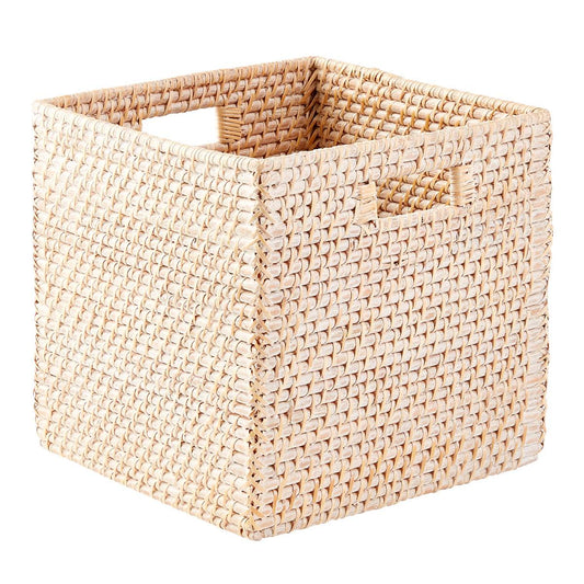 Small Rattan Cube W/ Handles H