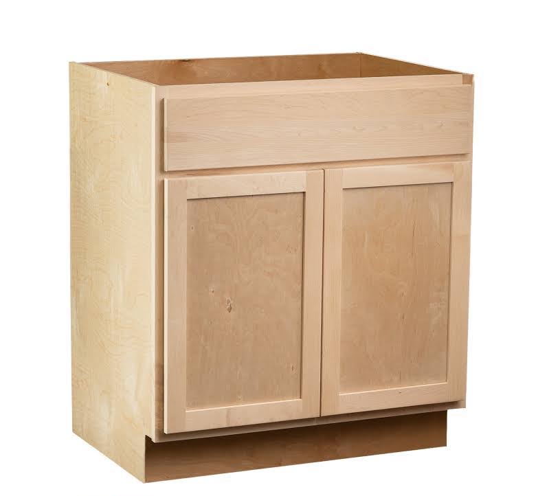 Rta - Ready To Assemble - Raw Maple Vanity Base Cabinet | 24wx34.5hx18d - Quicklock Cabinets