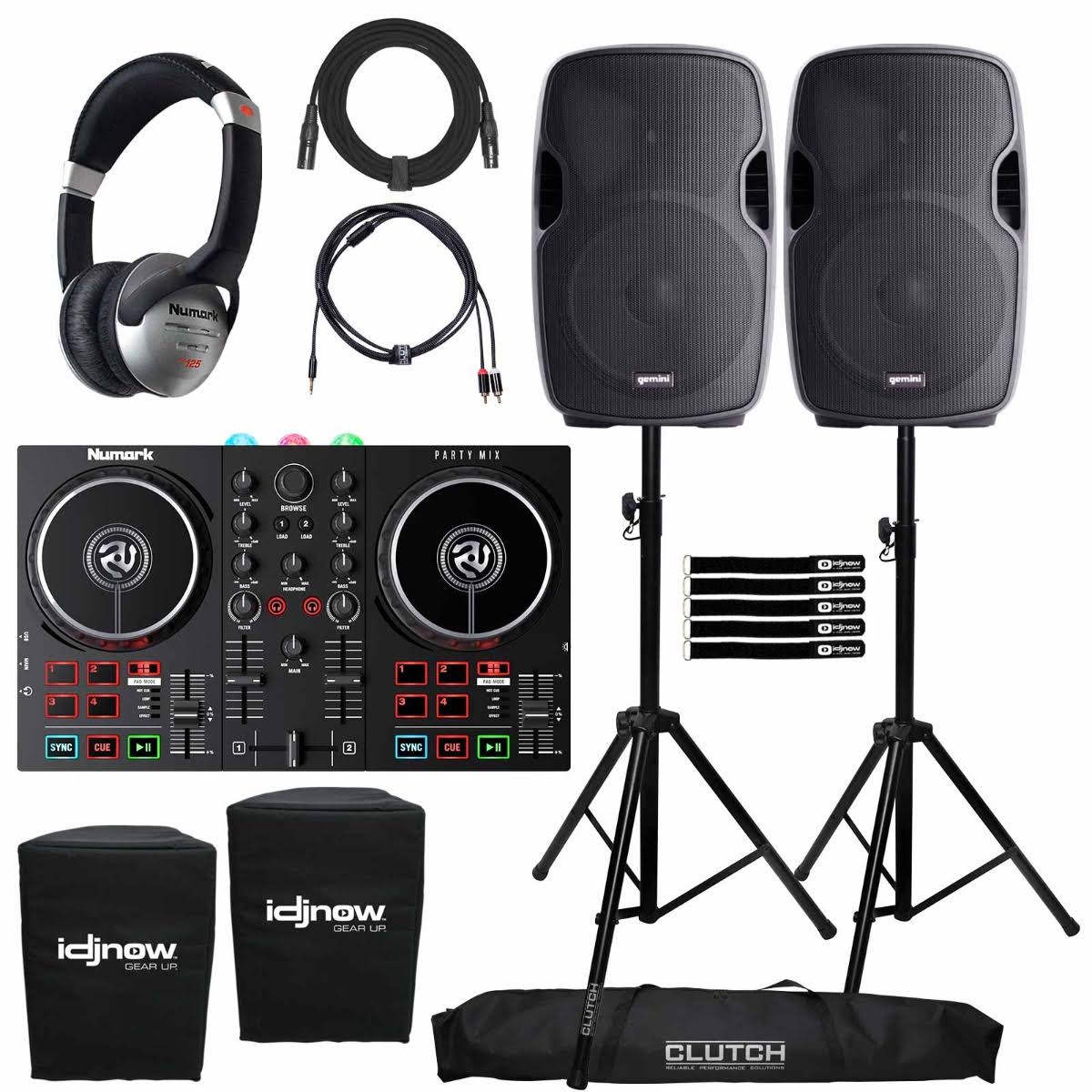 Party Mix Ii Dj Controller With Gemini As-1500p 15 Active Speakers Package