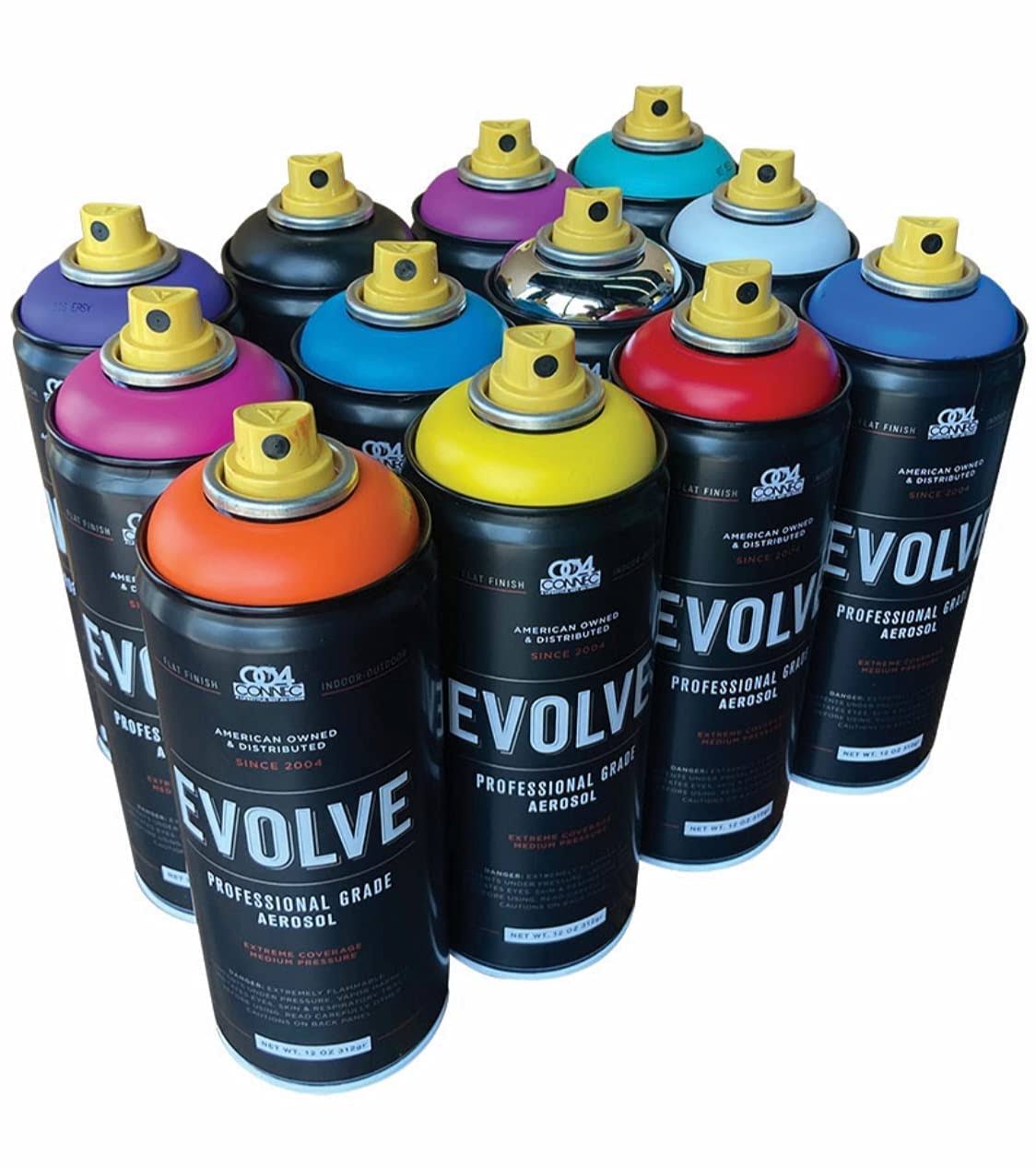 12 Pack, Mtn, Montana, Belton & Molotow & Ironlak Spray Paint