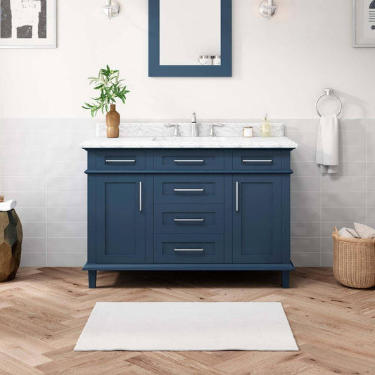 Sonoma 48 In. W X 22 In. D X 34 In. H Single Sink Bath Vanity Carrara Marble Top