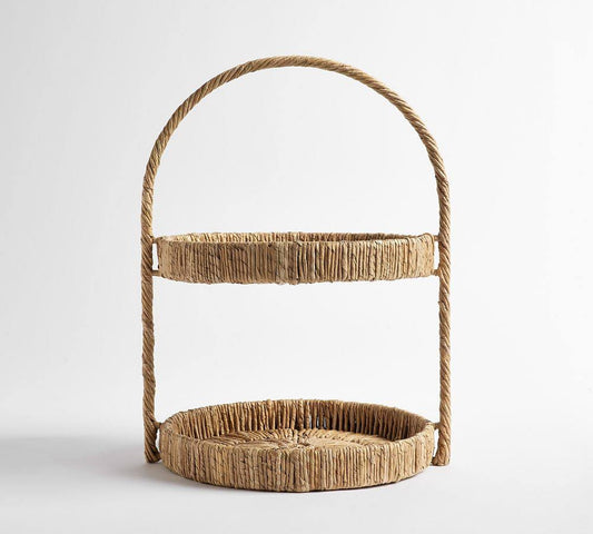 Malibu Handwoven Seagrass Tiered Stand