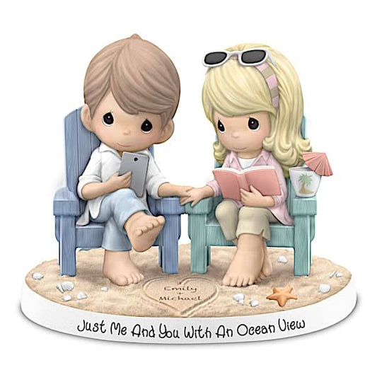 Moments Porcelain Figurine With 2 Names In Sand