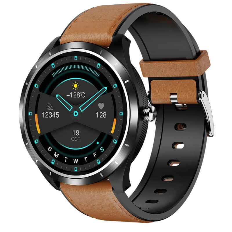 Smartwatch S68 Dynamic Ecg Monitor Watch With Blood Pressure Brown / Leather