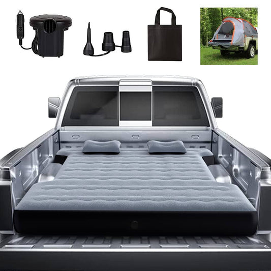 Pickup Truck Bed Air Mattress Air Bed With Inflatable Pillow Blow Up Bed Thicken Air Mattresses Sleeping Pad For 5.5-5.8ft Full-Size Short