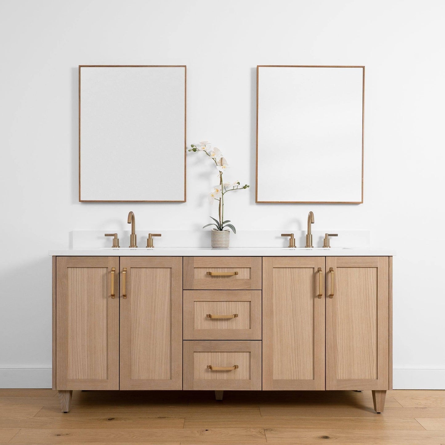 Slim, 72 Teodor White Oak Vanity, Double Sink