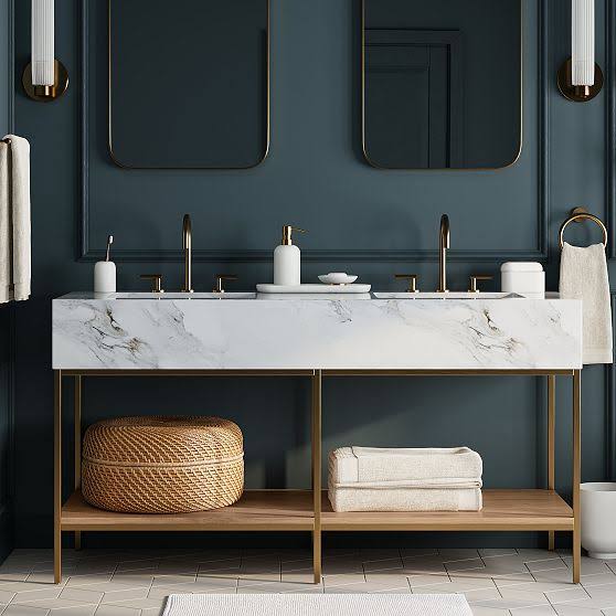 Streamline Marble Double Bathroom Vanity