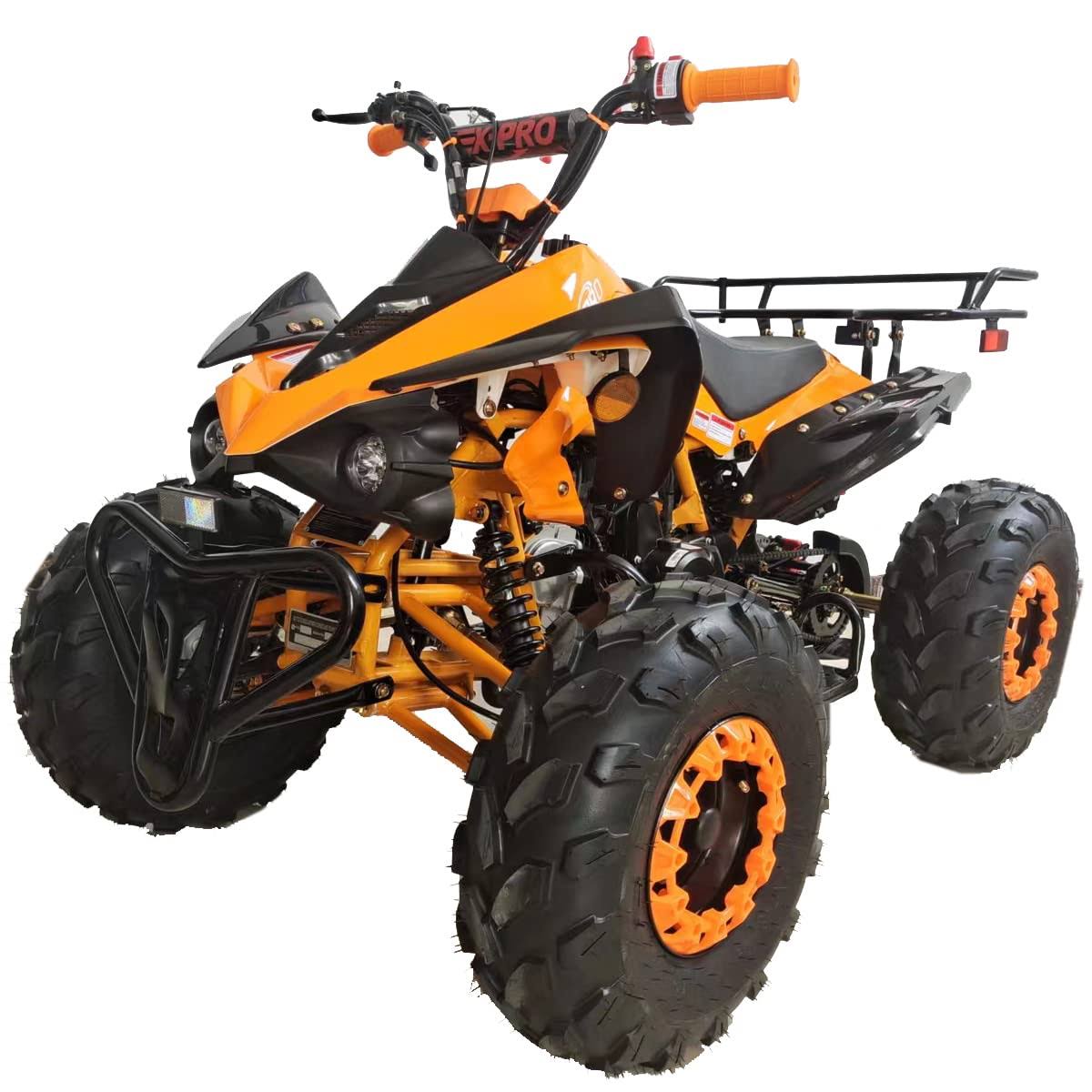 125cc Atv Automatic Transmission W/Reverse, Led Headlight, Big 19/18 Tires! (Orange, Factory Package)