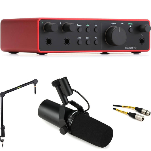 Scarlett 2i2 4th Gen Usb Audio Interface And Shure Sm7db Microphone Podcasting Kit