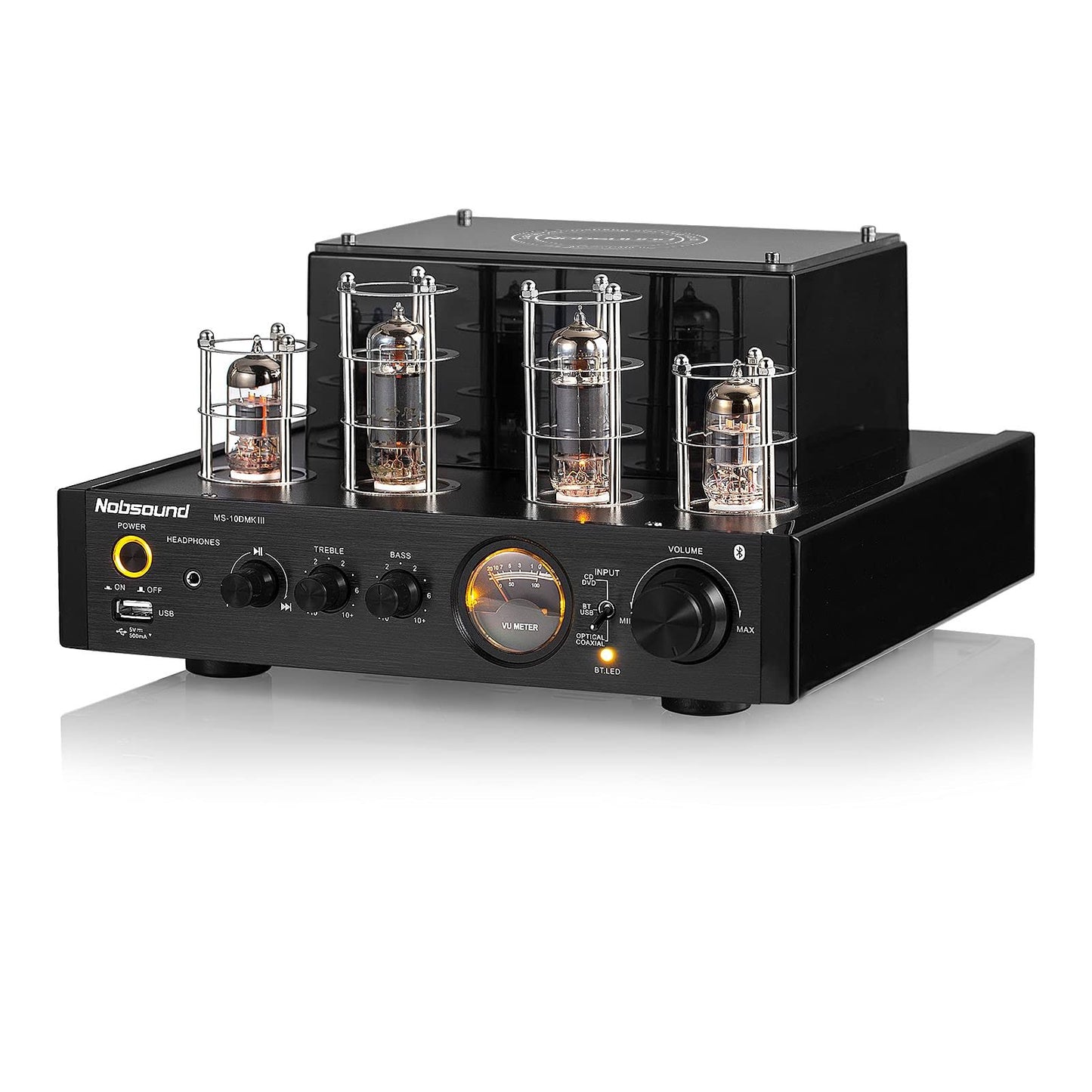 Ms-10d Mkiii Hifi Bluetooth Hybrid Tube Power Amplifier Stereo Subwoofer Amp Usb/Opt/Coax