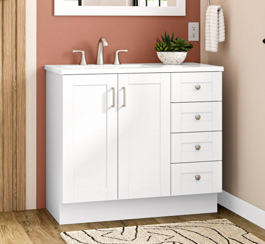 Myers 36-In White Single Sink Bathroom Vanity R44 Vbcu36