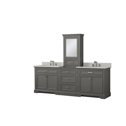 Milano 22 In. D X 73 In. H Modular Bath Vanity In Gray With White Quartz Top