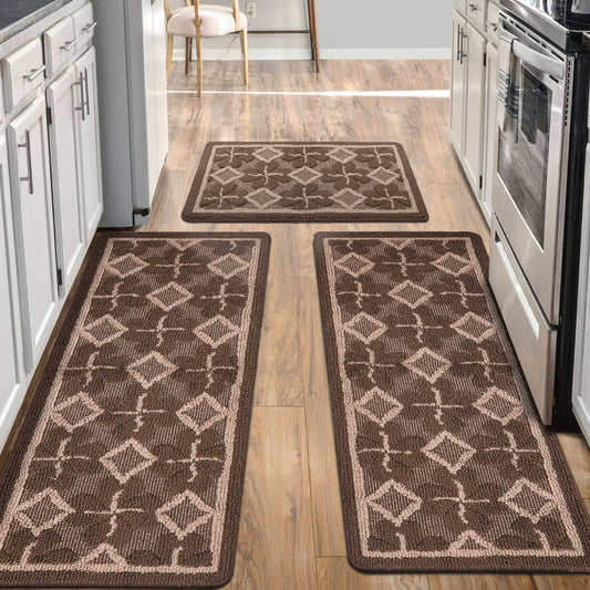 Rugs Sets 3 Pcs Non Slip Kitchen Mats For Floor,Super Absorbent Kitchen Runner Rug,Washable Kitchen Mats For Kitchen,Bathroom,Floor,Office