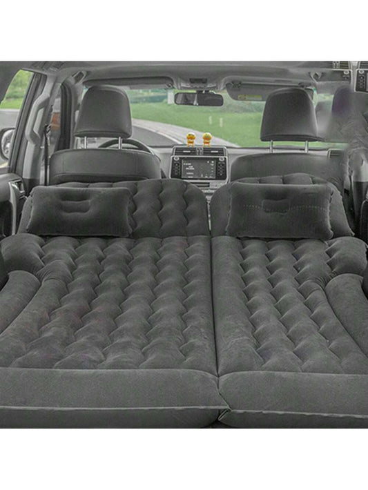 1 Set Black Large Size Inflatable Sleeping Pad Portable Suv Car Mattress, Car Trunk Mat, Car Back Seat Cushion, Travel Camping Outdoor Rest Sleeping