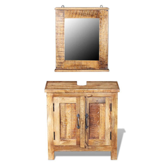 Reclaimed 12 Single Bathroom Vanity Set With Mirror  Base Finish