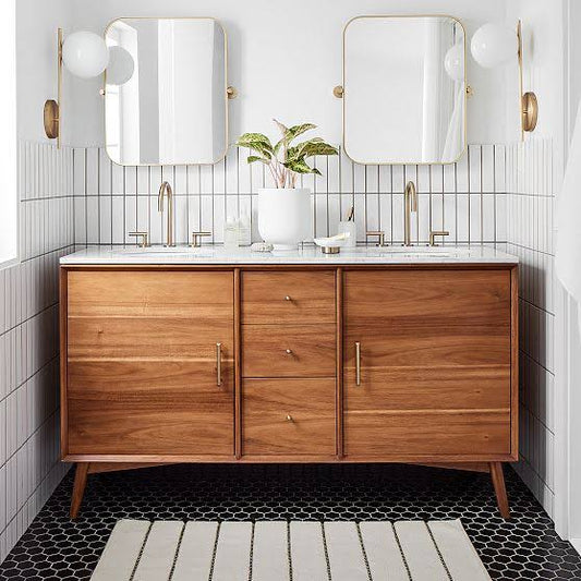 Mid-Century Double Bath Console