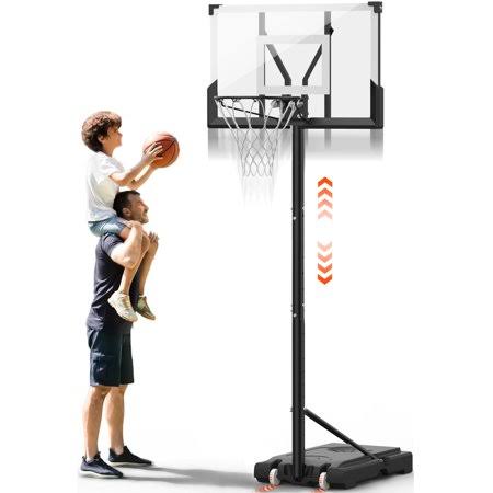 Portable Basketball Hoop Goal System With Wheels Height Adjustable 4.4ft - 10ft For Kids Adults Indoor Outdoor, Size: 44, Black